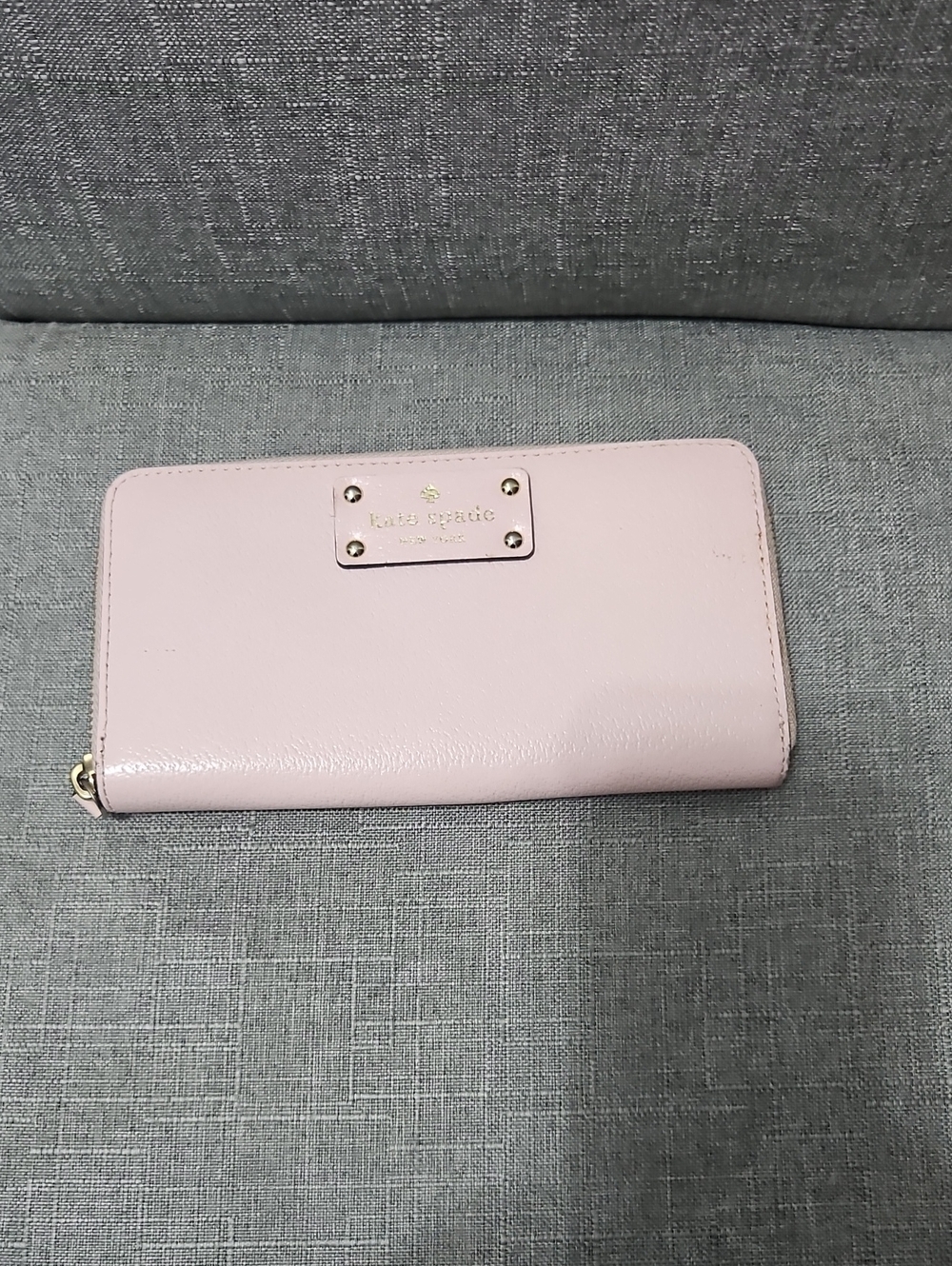 kate spade Wellesley Neda Zip-Around Wallet Pink with Gold Logo Plaque